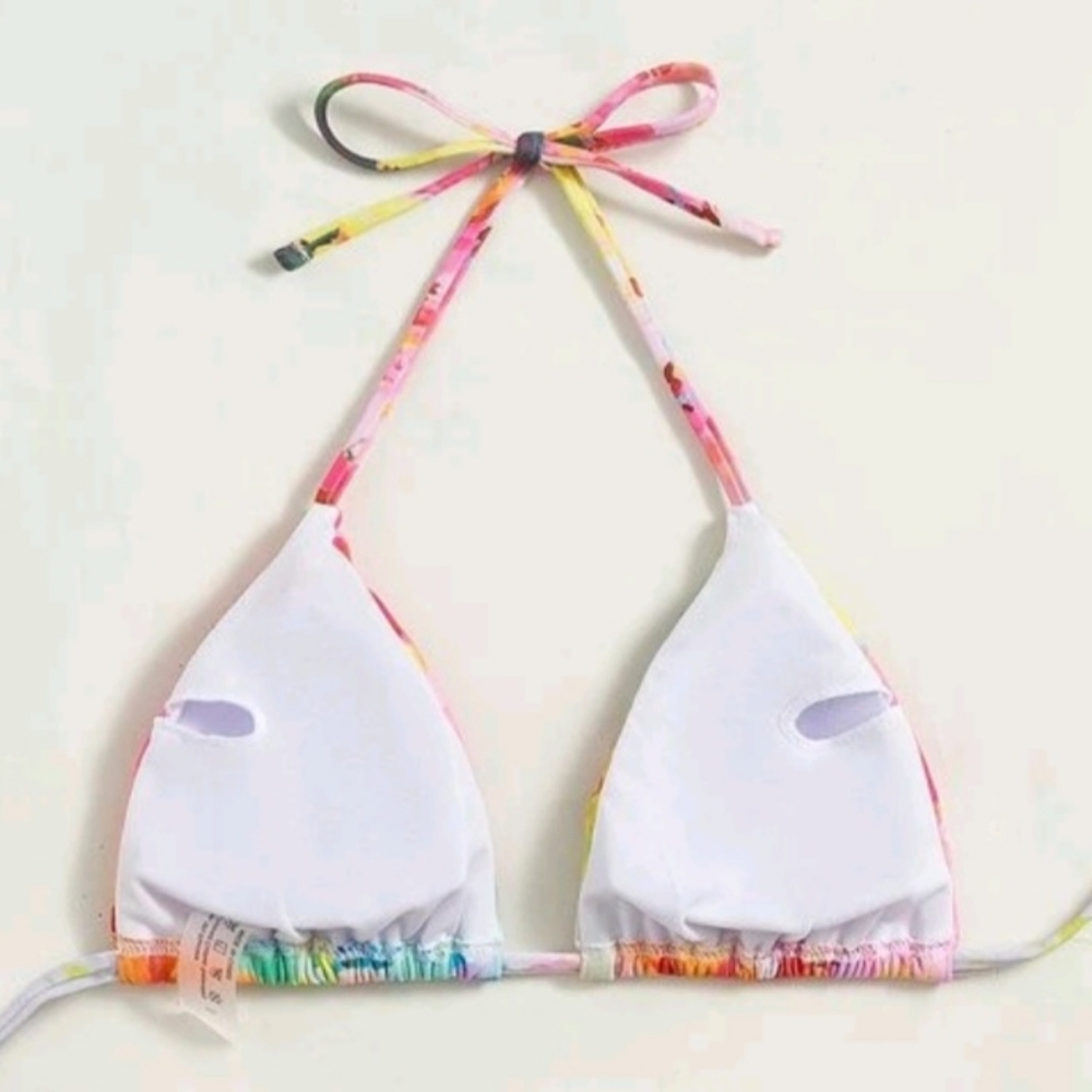 Triangle bikini swimsuit.  with front lace. Size S. - Picture 9 of 16